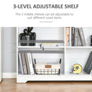 White 2-Tier Modern Cube Bookcase with Moving Shelves