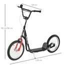 Black Kids Kick Scooter with Adjustable Height, Anti-Slip Deck, Dual Brakes, Rubber Tyres - Ages 5+