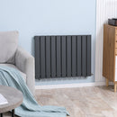 Grey Vertical Designer Radiator, 830 x 600 mm Water-filled Heater for Home