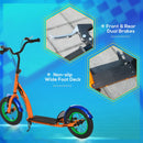Orange Kids Kick Scooter with Adjustable Height and Dual Brakes