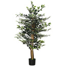 130cm Tall Artificial Ficus Tree in Pot, Lifelike Green Fake Plant for Indoor/Outdoor