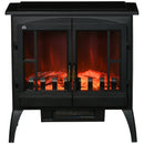 Black Electric Fireplace Heater with LED Flame Effect