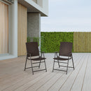 Brown Folding Rattan Seat Chairs Set of 2