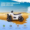 White Kids Electric Ride-On ATV Toy with Headlights & Horn for Toddlers 18-36 Months
