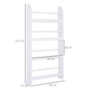 Wooden 4-Tier Wall Magazine Rack Shelf - White