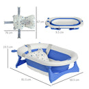 Blue Foldable Baby Bathtub Set with Thermostatic Water Plug