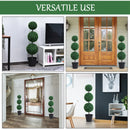 Green Boxwood Ball Topiary Trees Set of 2 - Outdoor and Indoor Decor (112cm)