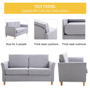 Grey Linen Two-Seater Sofa