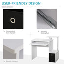 White Computer Desk with Sliding Keyboard Tray & Storage Drawer