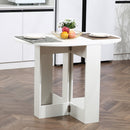 White Folding Drop Leaf Dining Table for Small Spaces