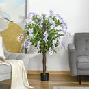 Realistic Purple Wisteria Flower Tree in Pot - Indoor/Outdoor Decor, 110cm
