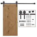 6ft Black Sliding Barn Door Kit for Single Wooden Door