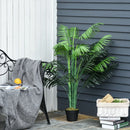 Green Artificial Palm Tree Duo in Pot, 125cm - Indoor Outdoor Decor