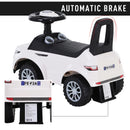 White Toddler Ride-On Car with Horn and Storage