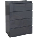 Modern Dark Grey 4-Drawer Chest of Drawers for Bedroom Storage