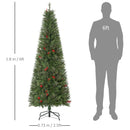 6ft Green Artificial Christmas Tree with Realistic Branches and Red Berries