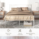 Metal King Bed Frame with Headboard, Footboard, and Storage - Black