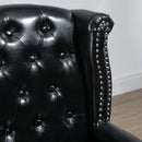 Black Wingback Tufted Armchair with Nail Head Trim