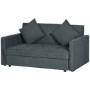 Dark Grey 2 Seater Convertible Sofa Bed with Storage