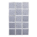 Modular 15-Cube Bedroom Wardrobe with Hanging Rail, White and Black