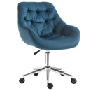 Blue Velvet Ergonomic Office Chair with Adjustable Height and Support