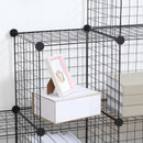 Black 6-Cube Metal Wire Storage Cabinet Organizer