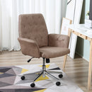 Microfibre Office Swivel Chair, Height Adjustable with Armrest, Coffee