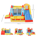 Inflatable Rocket Design Bounce Castle with Trampoline, Slide, and Pool - 3.4m x 2.8m x 1.85m - Blue
