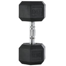Black 17.5KG Rubber Hex Dumbbell Set - Portable Hand Weights for Home Gym