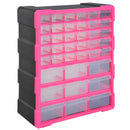 39-Drawer Rose Red Plastic Storage Cabinet, 38x16x47.5 cm