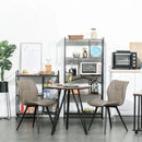 Brown PU Leather Racing-Style Dining Chairs Set of 2