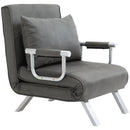 Dark Grey 4-in-1 Foldable Sofa Bed Chair with Pillow