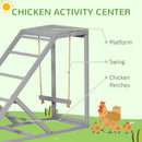 Grey Wooden Chicken Coop Playset with Swing & Ladder