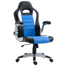 Blue Gaming Swivel Chair with Flip-up Armrest and Adjustable Height