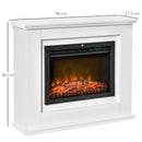 Black Electric Fireplace Heater with Remote Control and LED Flame Effect