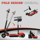 Red Folding Electric Scooter with Warning Bell, 15km/h Speed, Ages 4-14
