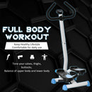 Blue Adjustable Step Machine with LCD Screen & Handlebars