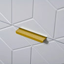 Grey and White 2-Drawer Bedside Table with Steel Frame