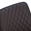 Brown Rhombus Tufted Dining Chairs Set of 2 - Modern Leather Style