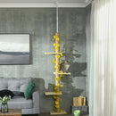 Yellow Adjustable Cat Tree with Perches and Anti-Slip Kit