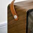 Electric Fireplace Heater, Realistic Flame Effect, Dark Walnut