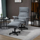 Grey Swivel Massage Recliner Chair with Footstool and Remote Control