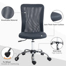 Dark Grey Mesh Office Chair with Adjustable Height and Swivel Wheels