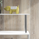 White S-Shaped 5-Tier Bookcase - Modern Freestanding Storage Shelf
