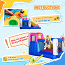 5-in-1 Multicoloured Bouncy Castle Set with Blower - Ages 3-8