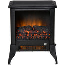 Black Electric Fireplace Stove with Realistic Flame Effect