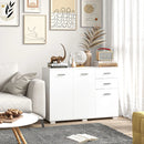 White Modern Sideboard with Drawers and Doors