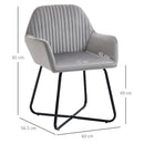 Grey Modern Upholstered Arm Chair with Metal Base for Living Room
