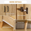 Natural 2-Door Wardrobe with Drawers and Hanging Rail for Bedroom