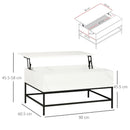 White Lift-Top Coffee Table with Hidden Storage Compartment